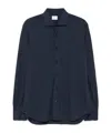 Mazzarelli Leather Shirts In Blue