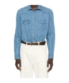 Mazzarelli Button-down Long-sleeved Shirt In Blue