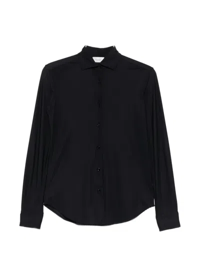 Mazzarelli Button-up Long-sleeve Shirt In Blue