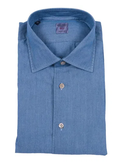 Mazzarelli Camicia In Cotone Denim Slim Fit In Multi