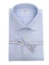 Mazzarelli Camicie Camicia 穿 Celeste Bianco 修身版型 In Blue