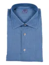 Mazzarelli Camicie Camicia 修身 Cotone 牛仔布 In Blue