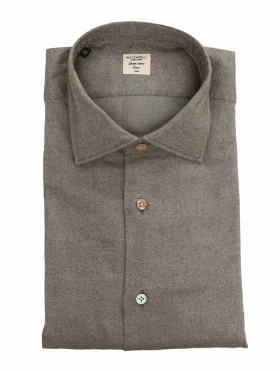 Mazzarelli Camicie Camicia 在 Cotone Verde In Green