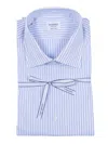 Mazzarelli Camicie Camicia In Cotone A Righe Celeste E Bianco 修身版型 In Blue