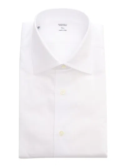 Mazzarelli Camicie Camicia In Cotone Bianco 修身版型 In White
