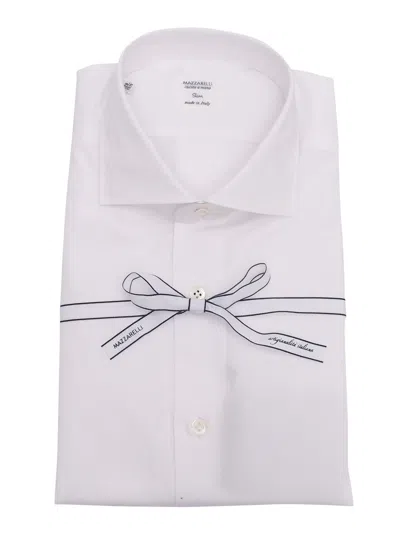 Mazzarelli Camicie Camicia In Cotone Bianco 修身版型 In White