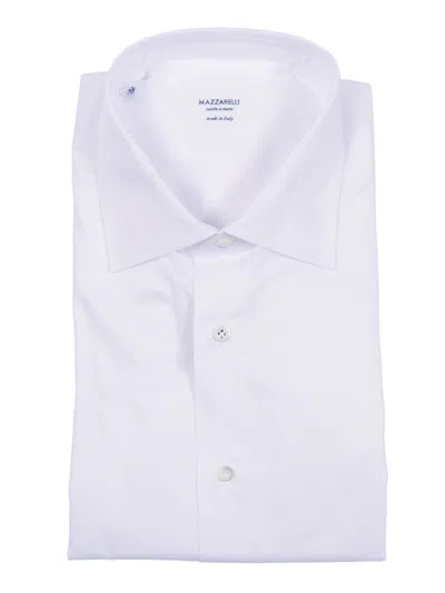 Mazzarelli Camicie Camicia In Cotone Bianco 修身版型 In White