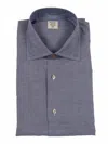 Mazzarelli Camicie Camicia In Cotone 牛津蓝色修身版型 In Blu