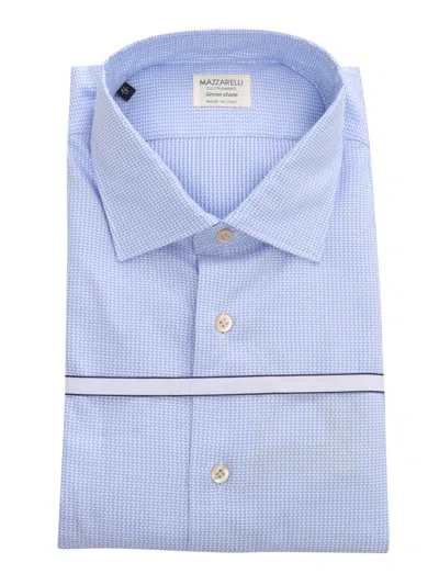 Mazzarelli Camicie Camicia In Cotone Con Stampa Geometrica In Blue