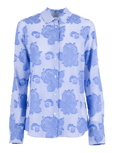 Mazzarelli Camicie Camicia Mod。马里 In Blue