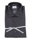 Mazzarelli Camicie Slim-fit Gray Twill Shirt In Multi