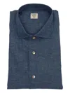 Mazzarelli Linen Blend Shirt In Blue In Blue