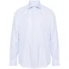 Mazzarelli Man Shirt Sky Blue Size 17 Cotton In Blue