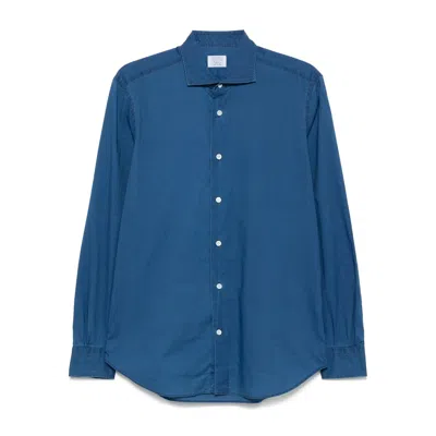 Mazzarelli Cotton Shirts In Blue