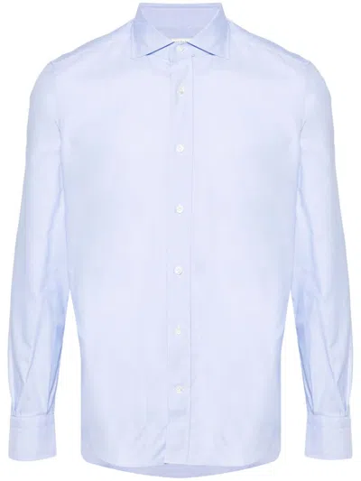 MAZZARELLI CUTAWAY-COLLAR COTTON SHIRT