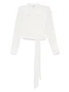 Mazzarelli Camicia Bianca In Seta E Cotone Con Ricami In 中性色