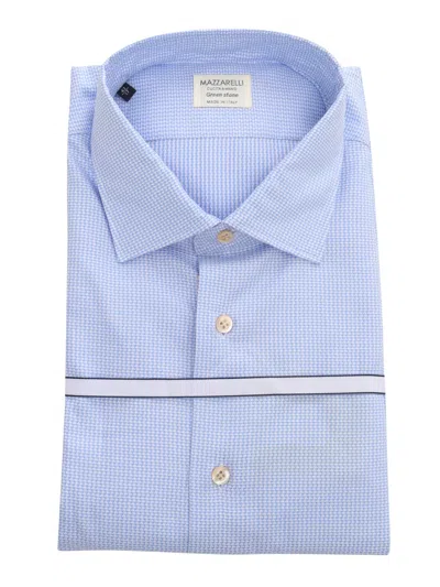 MAZZARELLI GEOMETRIC PATTERN COTTON SHIRT