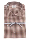 Mazzarelli Gingham Check Shirt In Brown