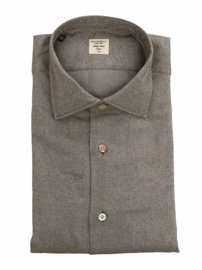 MAZZARELLI GREEN COTTON SHIRT