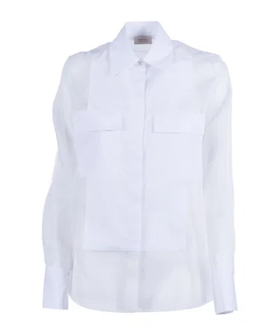 Mazzarelli Josephine Panelled Shirt In White