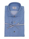 Mazzarelli Light Blue Stretch Shirt In Blue
