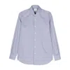 Mazzarelli Long-sleeve Cotton Shirt In Gray