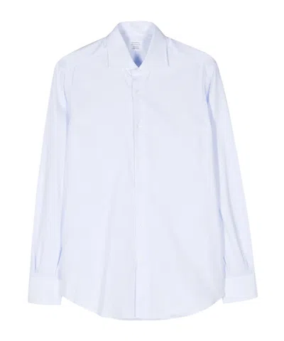Mazzarelli Long-sleeve Cotton Shirt In Blue