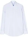 Mazzarelli Striped Cotton Shirt In Blue