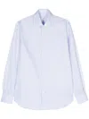 Mazzarelli Striped Cotton Shirt In Blue