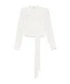 Mazzarelli Camicia Bianca In Seta E Cotone Con Ricami In White