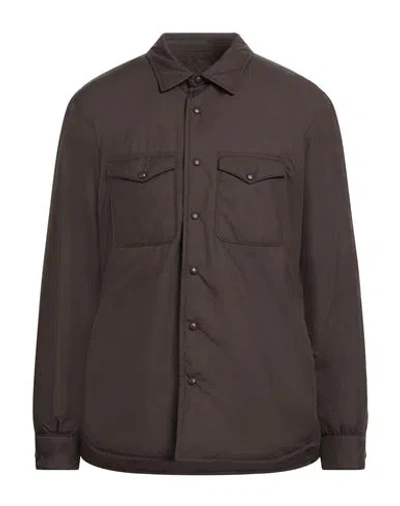 Mazzarelli Man Jacket Chocolate Brown Size Xl Polyester