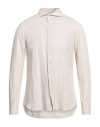 Mazzarelli Man Shirt Beige Size 15 ½ Linen