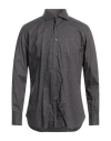 Mazzarelli Man Shirt Dark Brown Size 16 Cotton In Brown