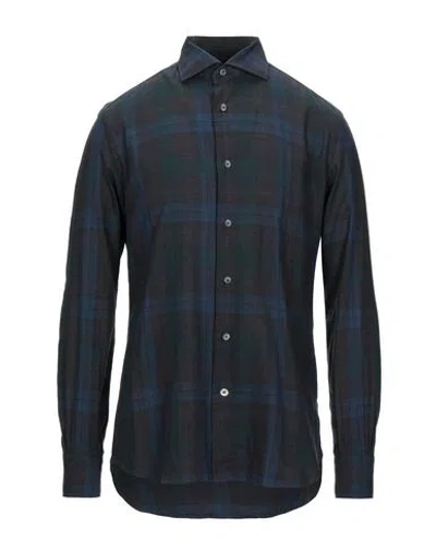 Mazzarelli Man Shirt Midnight Blue Size 17 Cotton