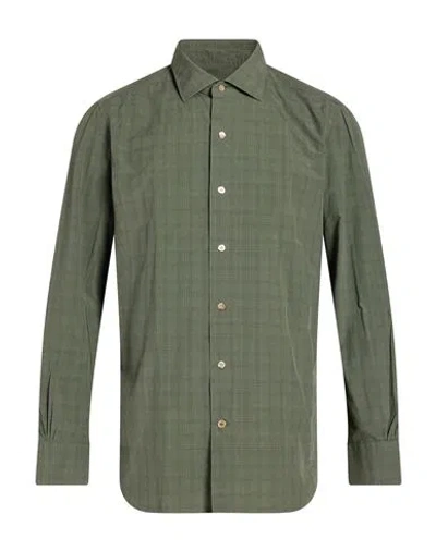 Mazzarelli Man Shirt Sage Green Size 17 Cotton