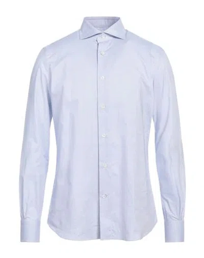 Mazzarelli Man Shirt Sky Blue Size 17 Cotton