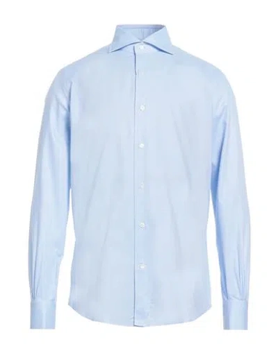 Mazzarelli Man Shirt Sky Blue Size 17 Cotton