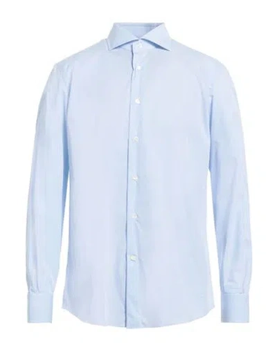 Mazzarelli Man Shirt Sky Blue Size 17 Cotton