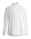 Mazzarelli Man Shirt Sage Green Size 17 Cotton In White