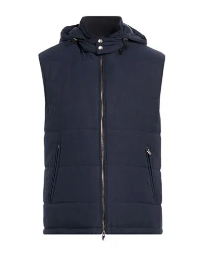 Mazzarelli Man Vest Navy Size M Cotton In Blue