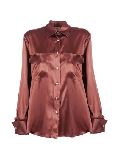 Mazzarelli Michela Flap-pocket Shirt In Brown