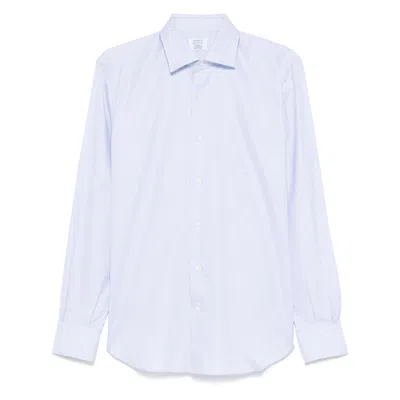 Mazzarelli Mini-check Shirt In Blue
