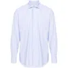 Mazzarelli Man Shirt Sky Blue Size 17 Cotton In Blue