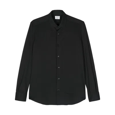 Mazzarelli Piqué Buttoned Shirt In Black