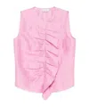 Mazzarelli Pleated Vest In Rose Pink