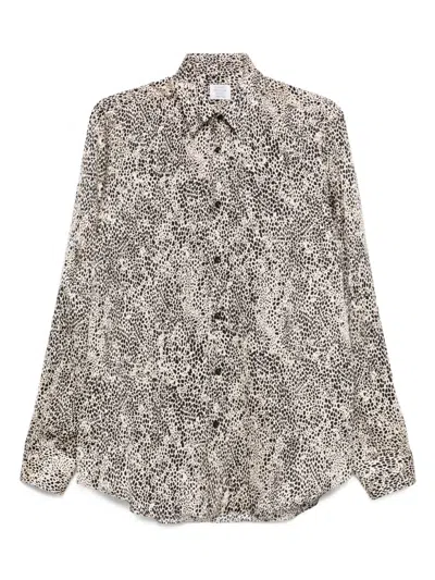 Mazzarelli Printed Silk Shirt In Multi