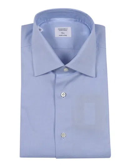 Mazzarelli Royal Oxford Cotton Slim Fit Shirt In Blue