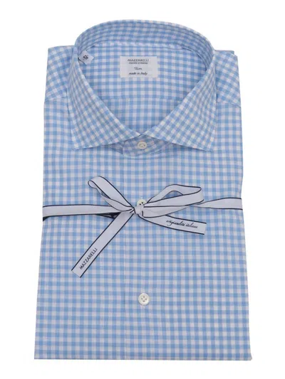 Mazzarelli Gingham Cotton Shirt In Blue