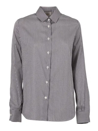 Mazzarelli Striped Shirt In Gray