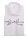 Mazzarelli White Slim Fit Satin Twill Shirt In White